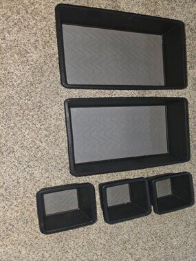 Essentials Drawer Organizer Set Non‑Slip Black Storage Trays Lot